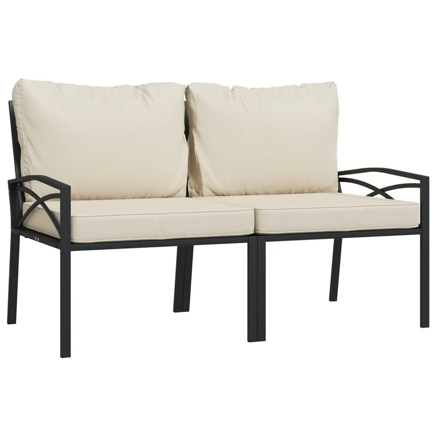 Furnicato Gartenstühle Mit Sandfarbigen Kissen 2 Stk 62x75x79 Cm Stahl
