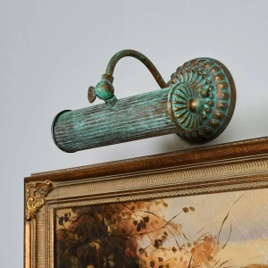 Antike Lindby Wandleuchte Beno in Bronze, Retro Wandlampe für Innen, Metall, 1-flammig.