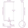 Maßzeichnung der vidaXL Bartischbeine U-Form aus Stahl. Zeigt Abmessungen 60x110-111 cm und Details der Möbelbeine.