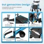 Costway Rollator mit Luftbereifung 2-In-1 Rollstuhl Bis 140 kg Blau_5