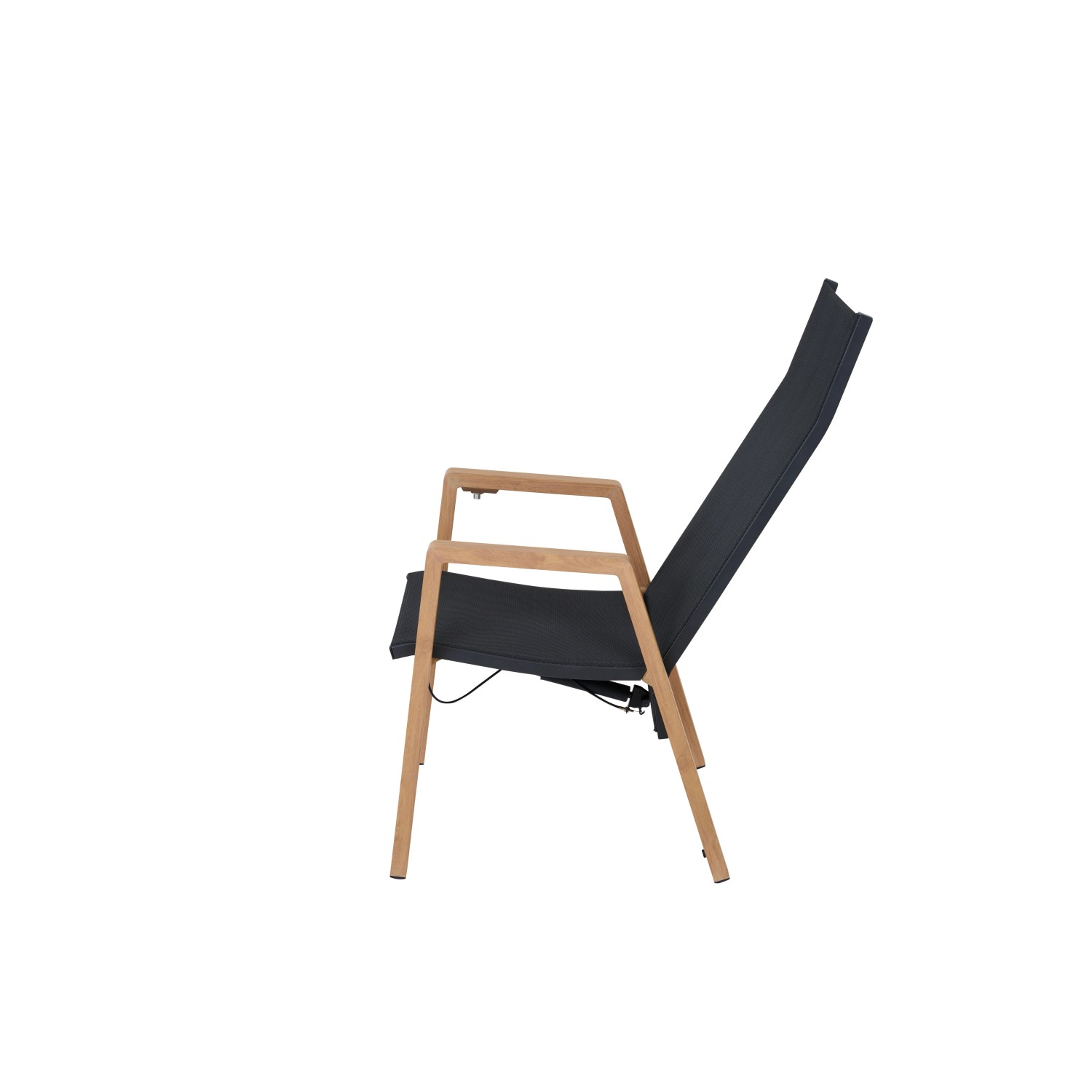 Siena Garden Dining Sessel Move Catania, schwarz-braun, mit verstellbarer Rückenlehne.