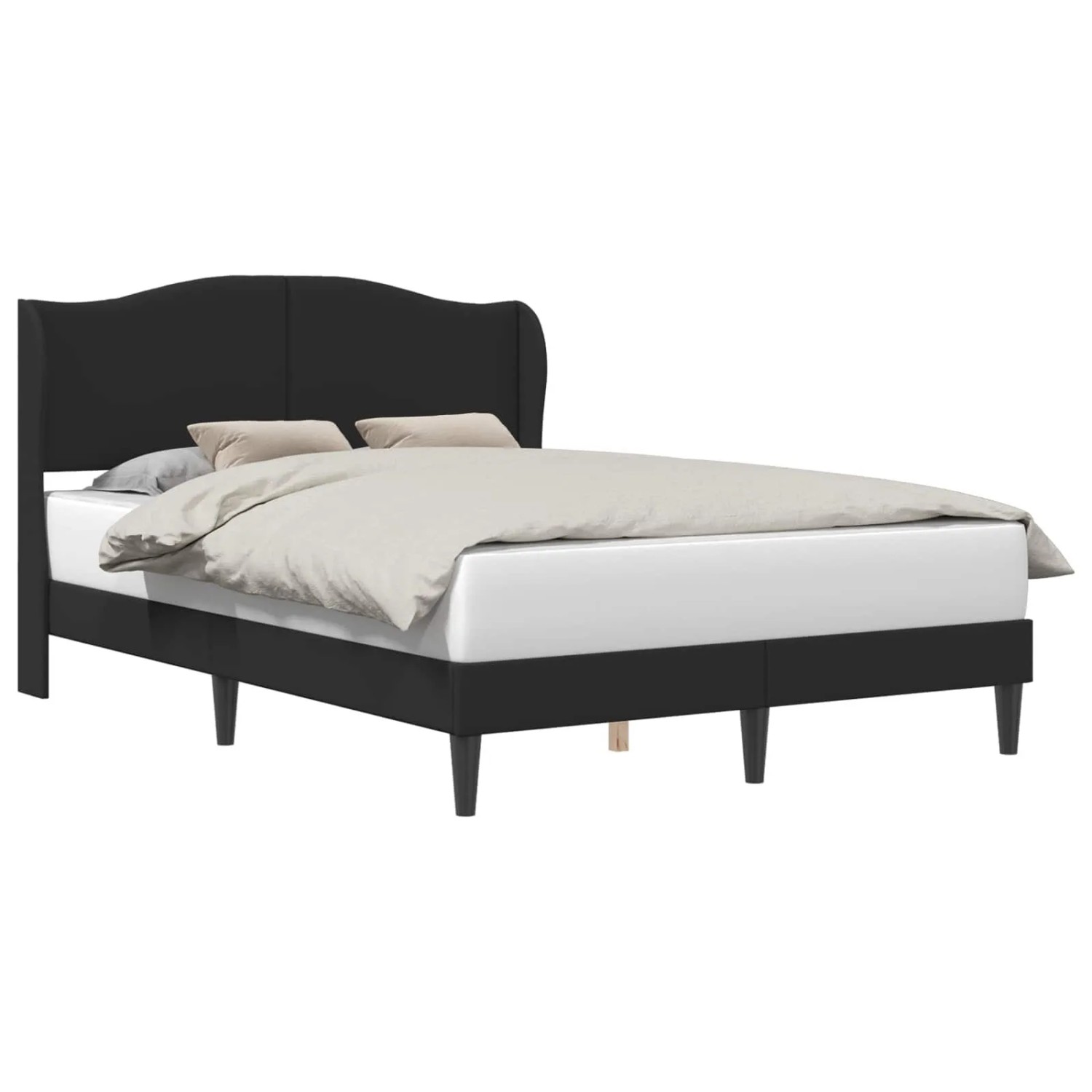 vidaXL Bettrahmen mit Kopfteil Schwarz 140 x 190 cm Kunstleder 42027853