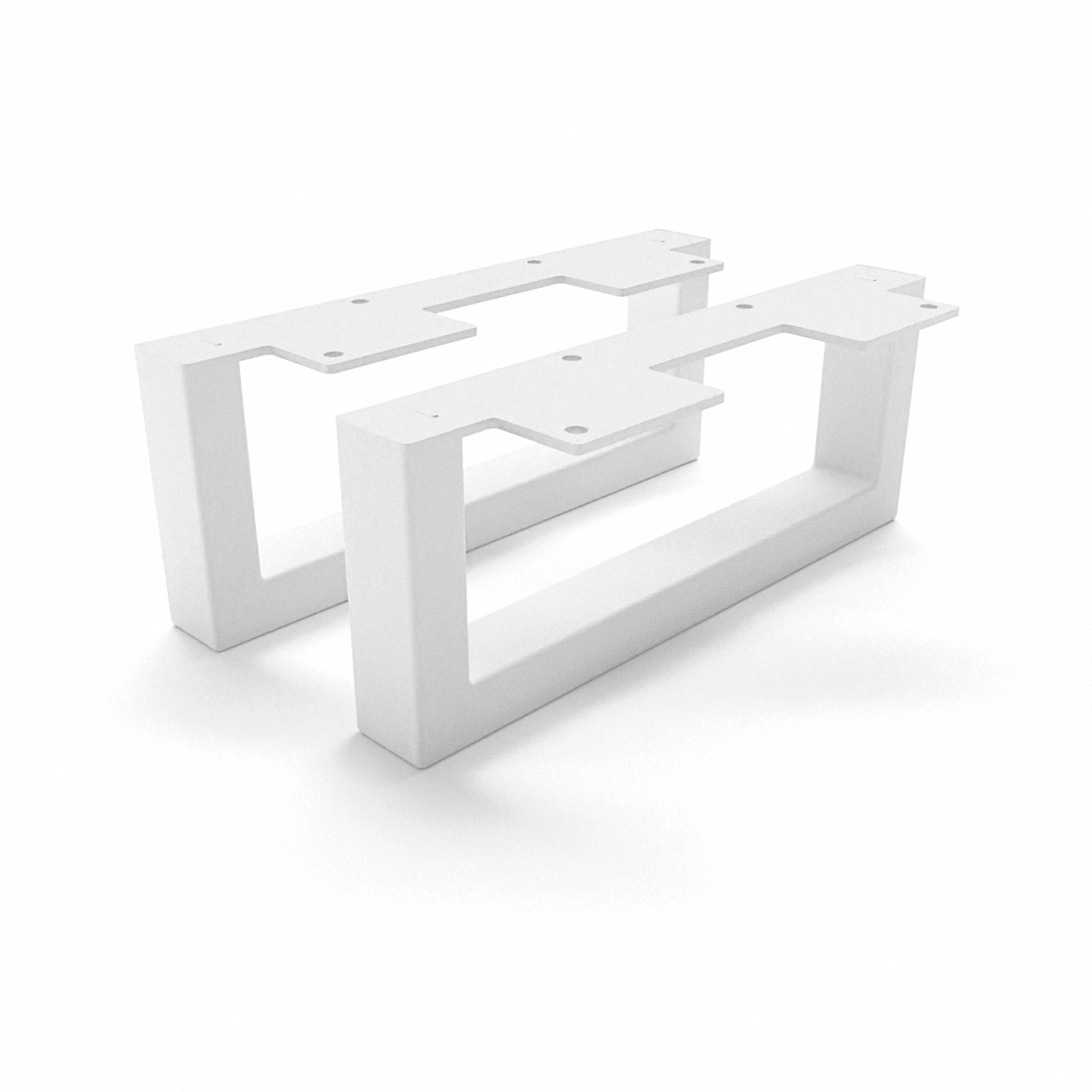 HEVVA Möbelfüße GRAZ 10 cm Hoch 25 cm Tief 2er Set Weiß