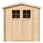 Timbela Holz-Gartenhaus M343F+M343G mit Fenstern und Boden, Frontansicht.