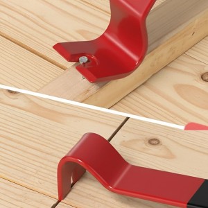 Relaxdays Brecheisen Set: Rotes Brecheisen zieht Nagel aus Holz. Flacher Nagelzieher auf Holz. Stahl Handwerkzeuge für Abbruch.