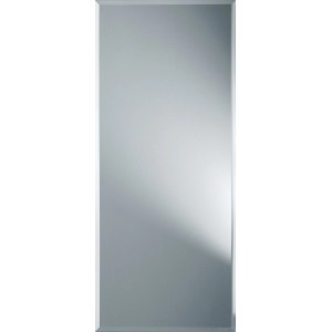 Rechteckiger Facettenspiegel Gennil, 39x92 cm, silberfarben. Zeitloses Design für Bad, Flur oder Wohnraum.