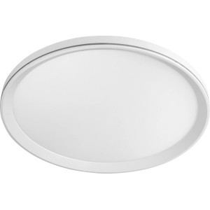Weiße, runde LED-Deckenleuchte mit Lichtleiste, 18 W, für Wohnräume.