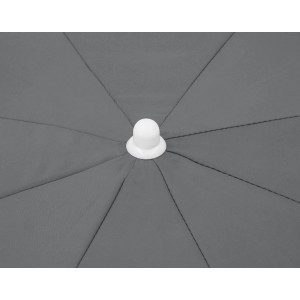 Detailaufnahme des anthrazitfarbenen Schneider Marktschirms (Ø 200 cm) mit Knickfunktion.