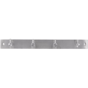 Siro Hakenleiste aus Edelstahl mit 4 Haken, Länge 322 mm. Ideal für Garderobe oder Bad.
