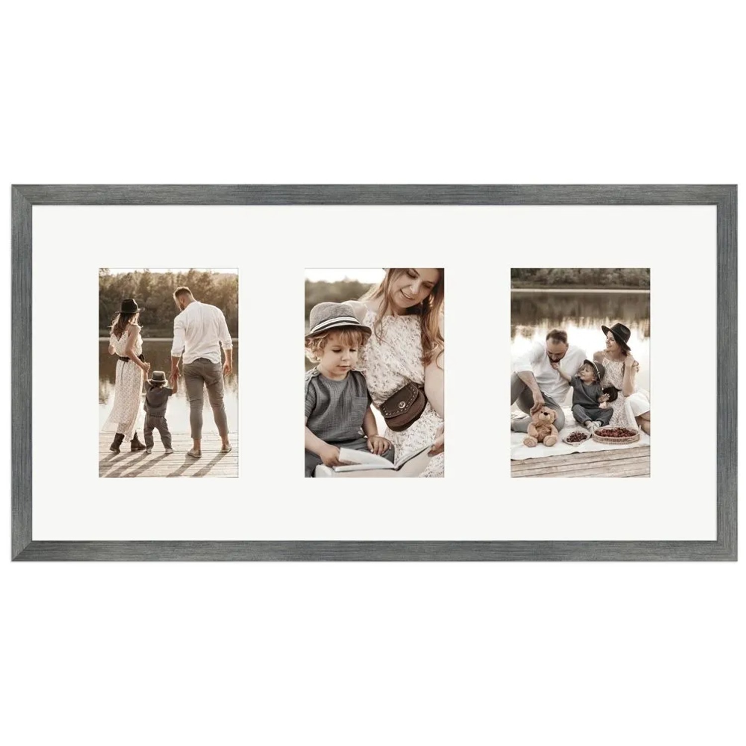 WANDStyle Galerierahmen G950 in Metall 25 x 50 cm für 3 Bilder im Format 10 x 15 cm