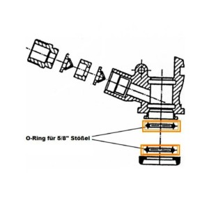 Technische Zeichnung: Ich-Zapfe O-Ring Dichtung für 5/8 Stößl Keg-Verschluss, Küchenausstattung.