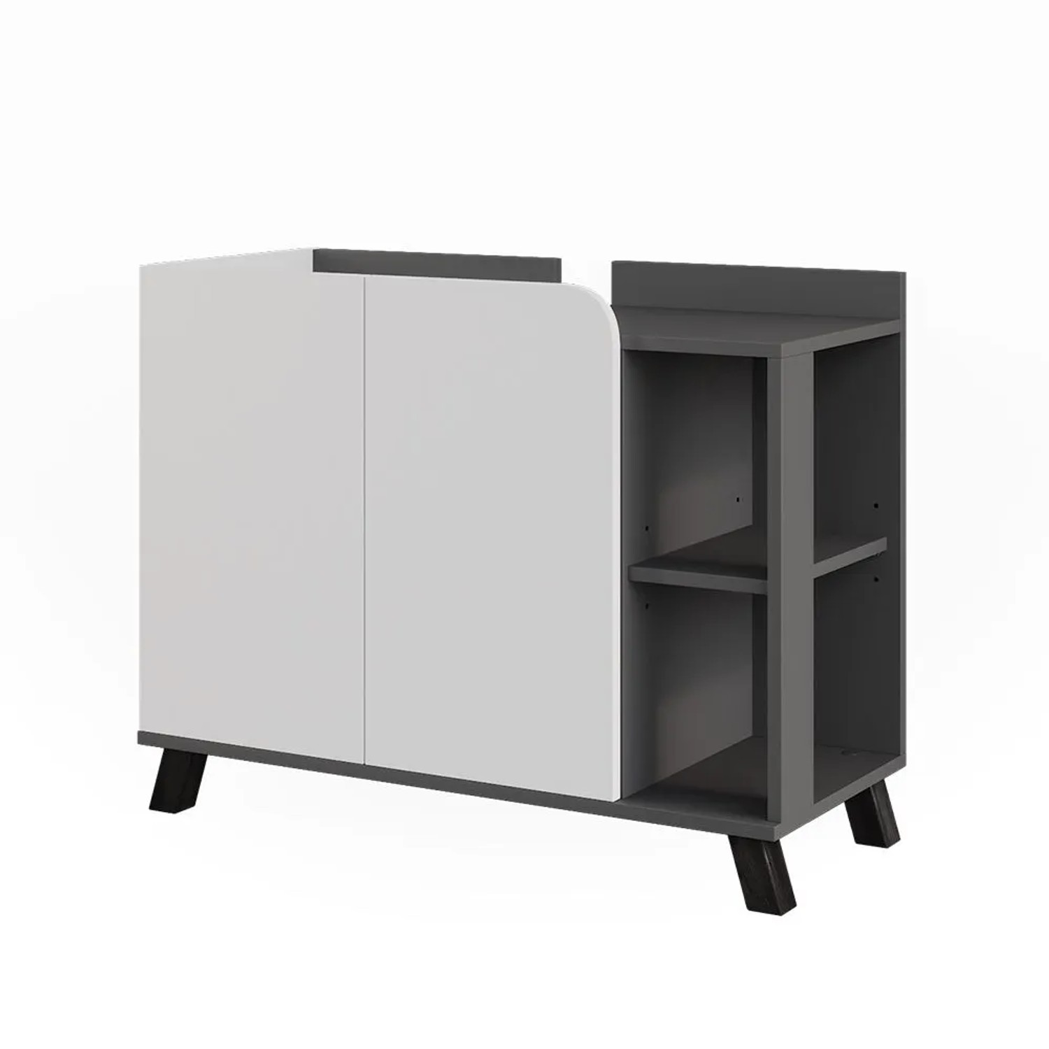 Vicco Waschbeckenunterschrank Karen Anthrazit Weiß 80 x 65 mit 2 Türen