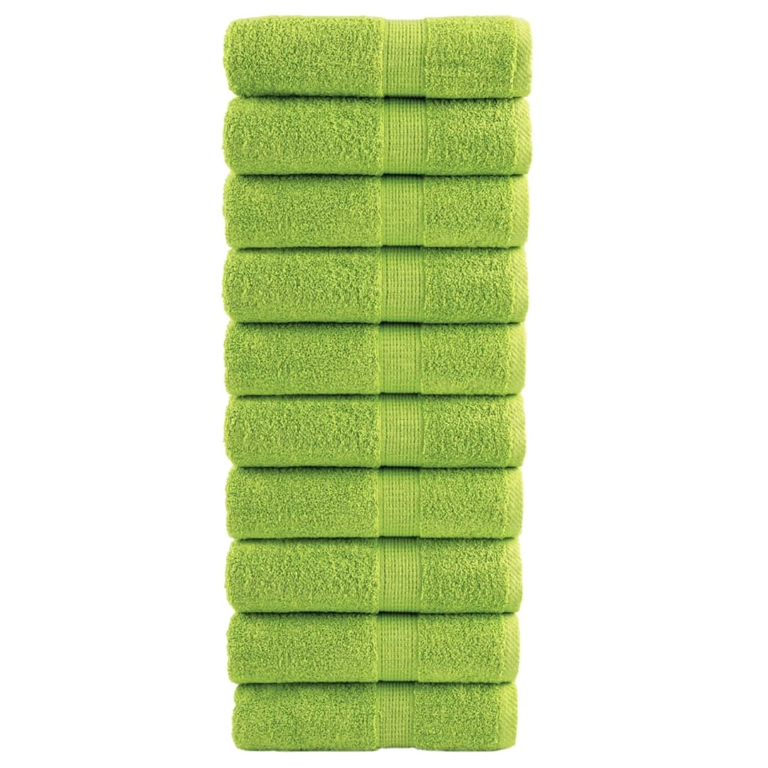 vidaXL Premium-Seiftücher 10 Stk ApfelGrün 30x30 cm 600 g/m2 Baumwolle