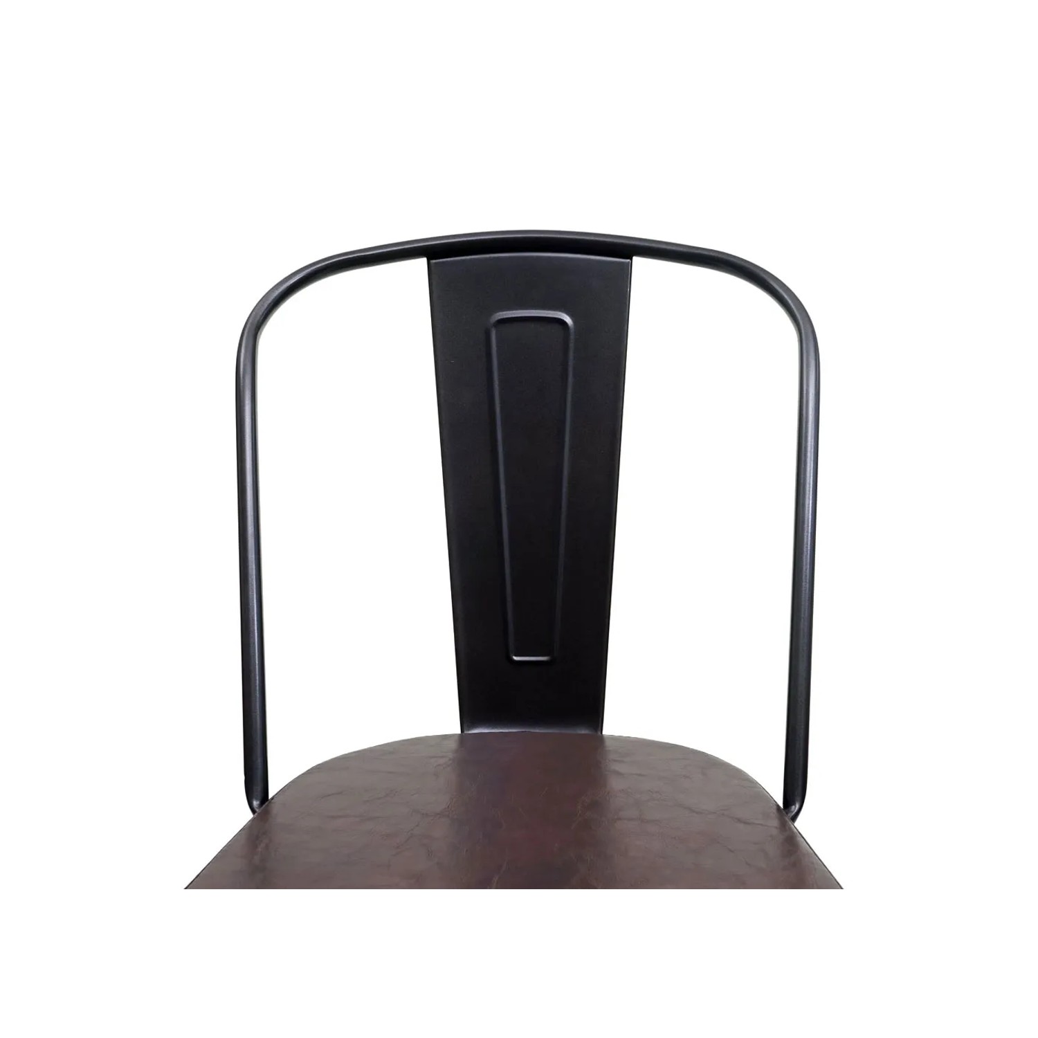 Detailansicht: MCW Esszimmerstuhl H10e 4er Set, schwarz-braun, Polsterstuhl im Industrie-Design.