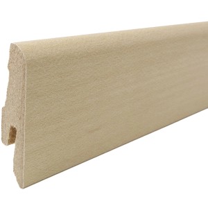 Praktikus Sockelleiste Modern, folienummantelte MDF-Leiste in hellem Holzdekor, 240 cm lang.