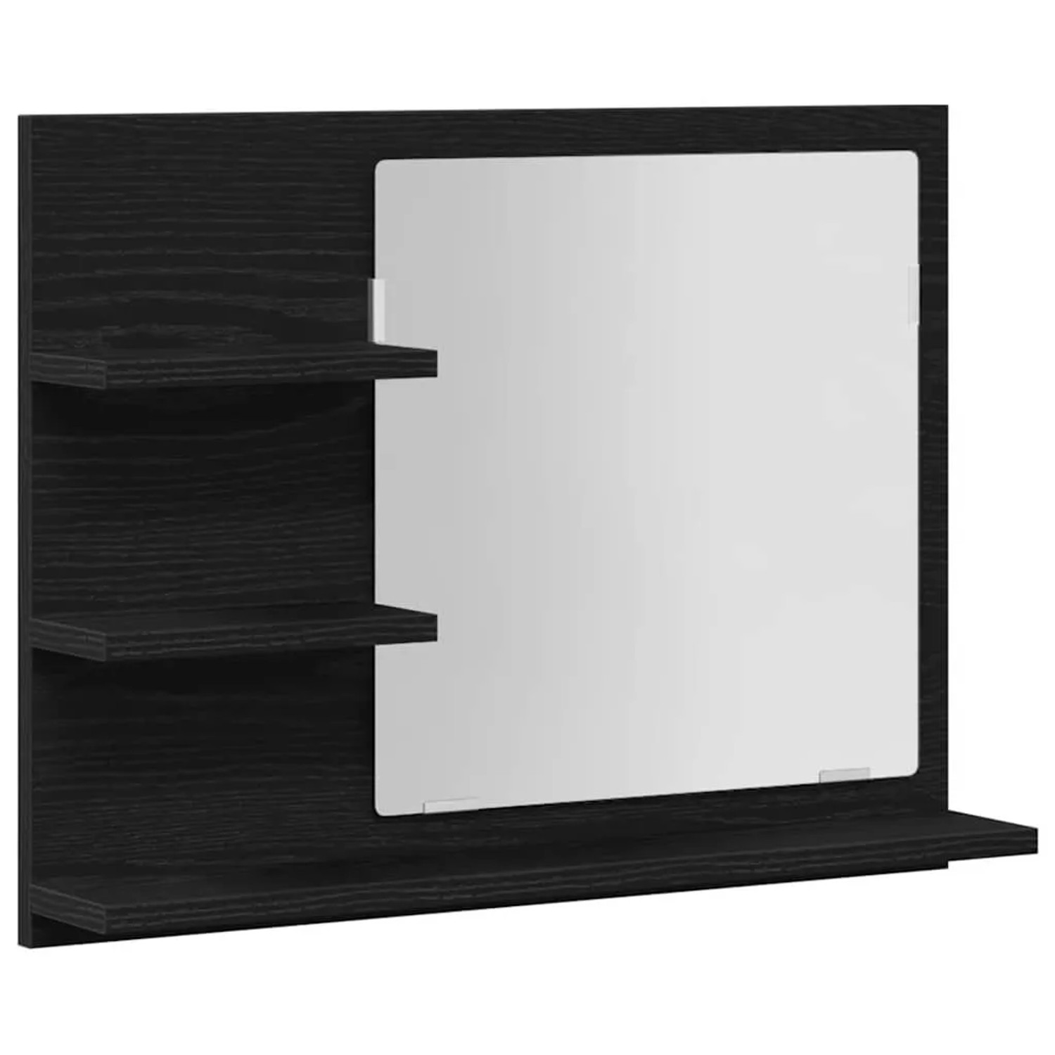 vidaXL Badspiegel Schwarz Eichen-Optik 60x10,5x45 cm Holzwerkstoff 862546