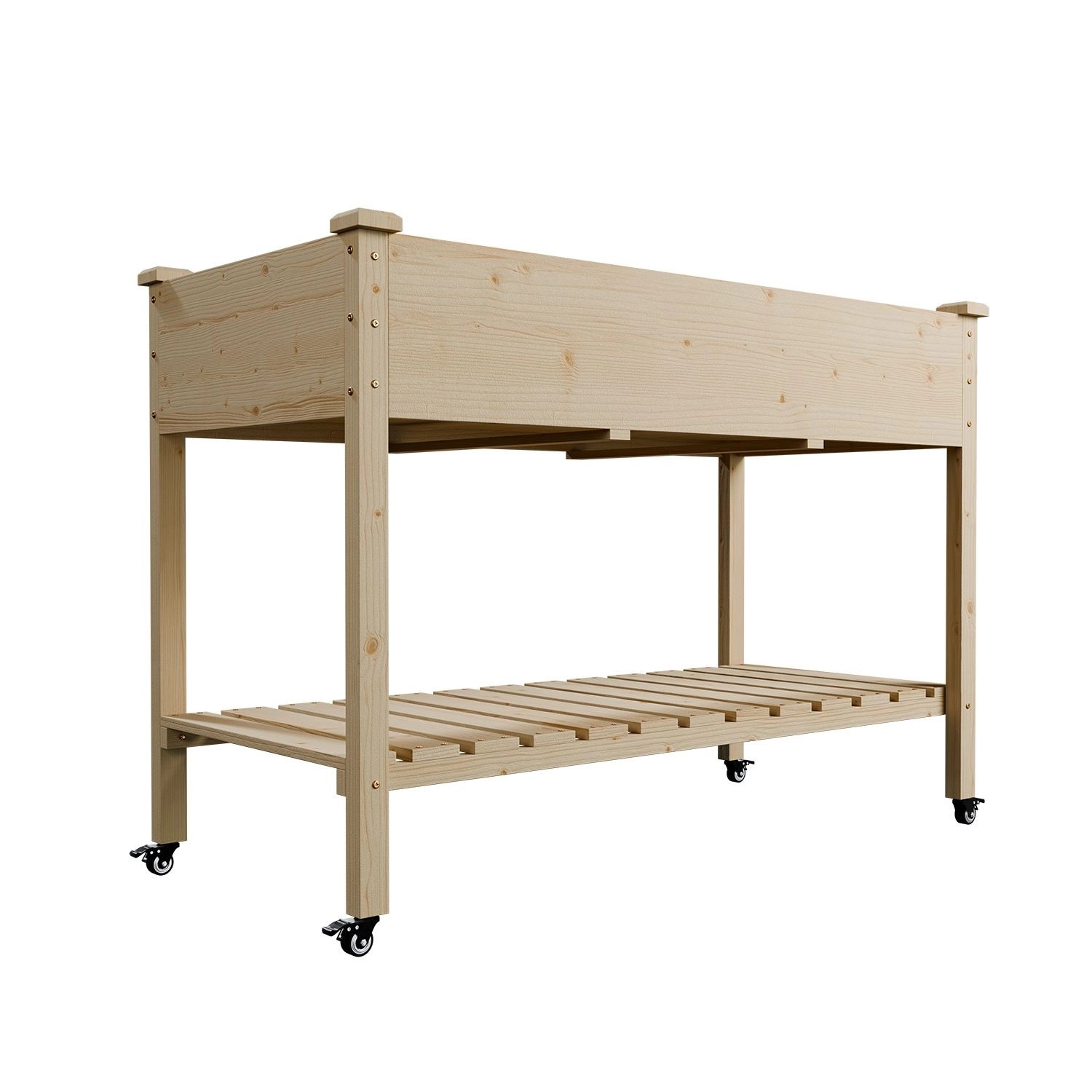 Juskys Hochbeet Freya aus Holz mit Räder