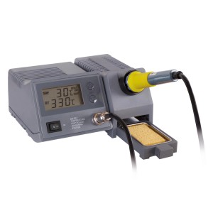 Blanko Digitale Lötstation ZD-931 mit LCD-Display, Lötkolben, Halter und Schwamm.