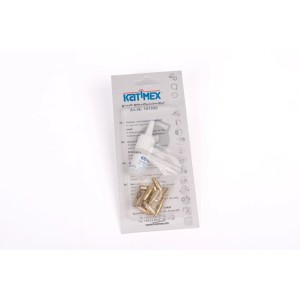 Katimex Service Set für Kati Blitz Compact: Reparaturset mit goldfarbenen Hülsen, Zugköpfen und Spezialkleber in Verpackung.