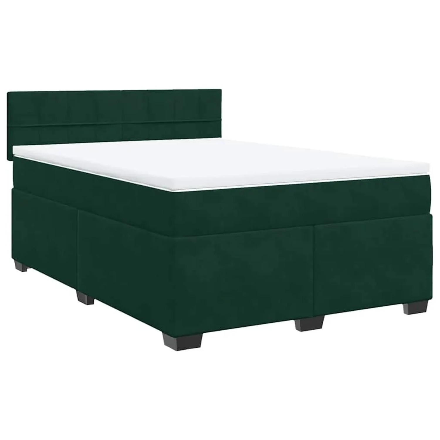 vidaXL Boxspringbett mit Matratze Dunkelgrün 140x200 cm Samt 3286333 günstig online kaufen