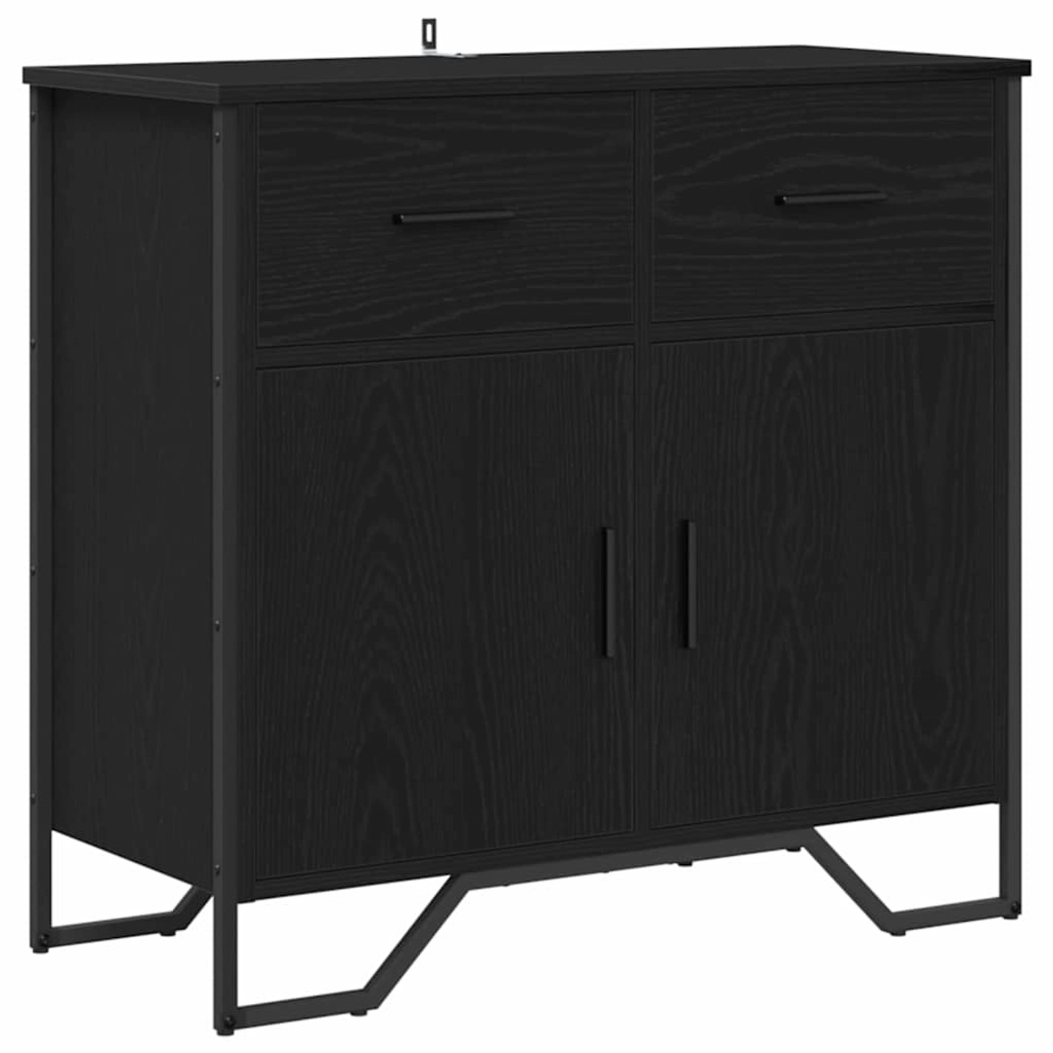 vidaXL Sideboard Schwarz Eichen-Optik 79,5 x 35,5 x 74,5 cm 883568