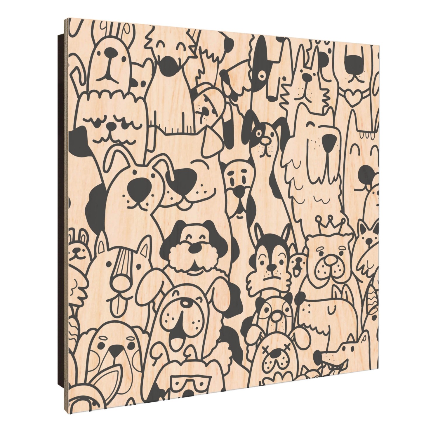 Banjado Schlüsselkasten Holz 30x30cm Schwarz Scharnier Rechts 50 Haken Desi günstig online kaufen