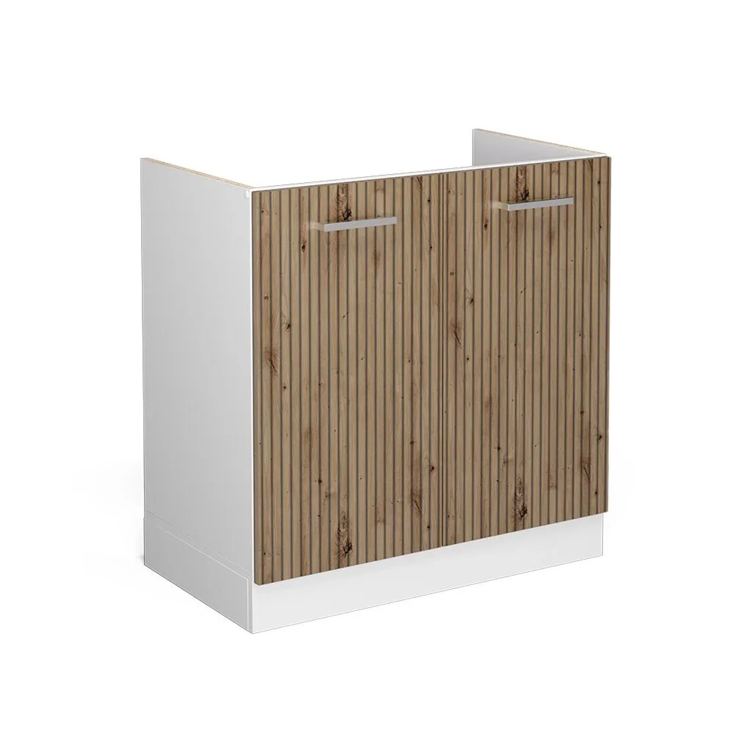 Vicco Spülenunterschrank R-Line Artisan-Eiche Weiß 80 cm ohne Arbeitsplatte