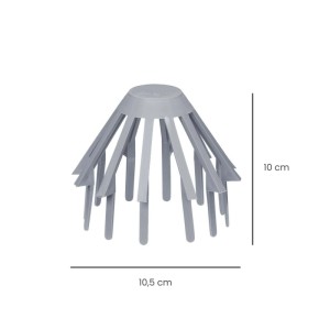 Grauer Inefa Laubfangkorb aus PVC für Dachrinnen, 10 cm hoch, 10,5 cm breit. Schützt vor Laub und Verstopfung.