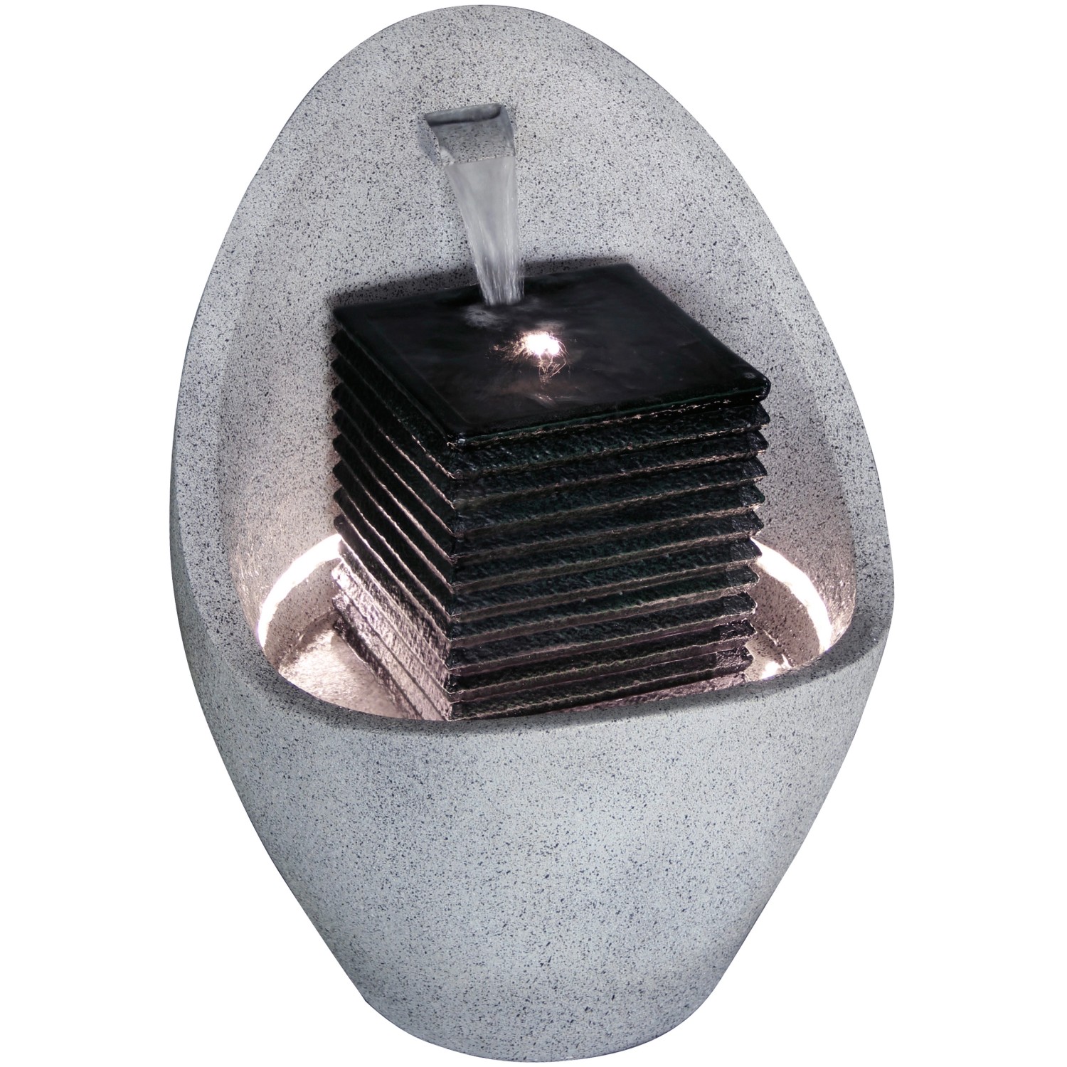 Großer DesignGartenbrunnen in EiForm 49,5 cm x 49,5 cm x 66,5 cm