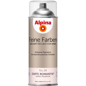 Alpina Feine Farben Sprühlack No. 24 Zarte Romantik, edelmatt, 400ml. Pastellrosé für Holz, Metall, Kunststoff und Glas.
