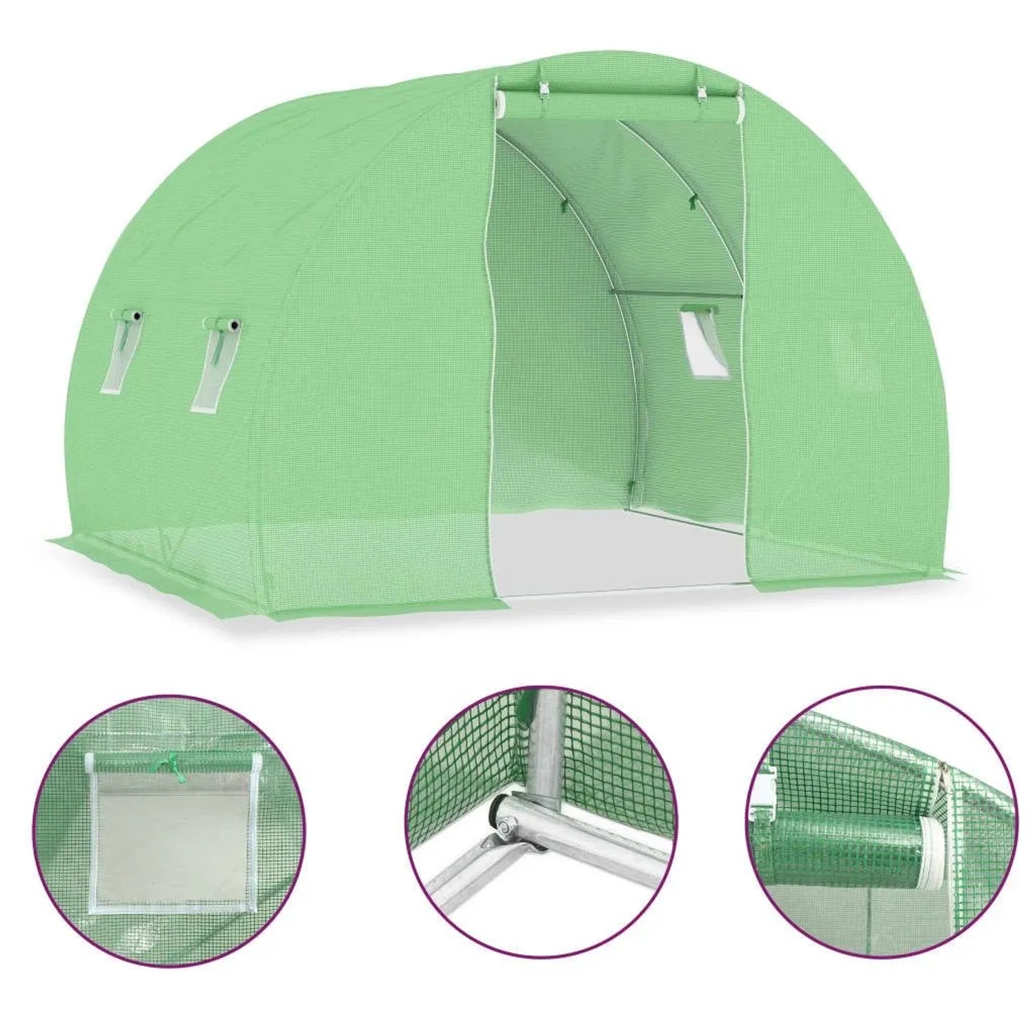 vidaXL Gewächshaus 6 m² 3x2x2 m 48158