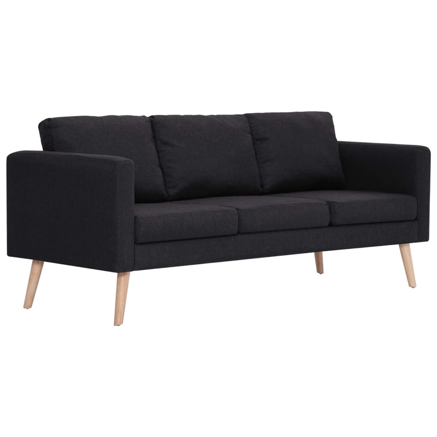 vidaXL Sofa 3-Sitzer-Sofa Stoff Schwarz Couch günstig online kaufen