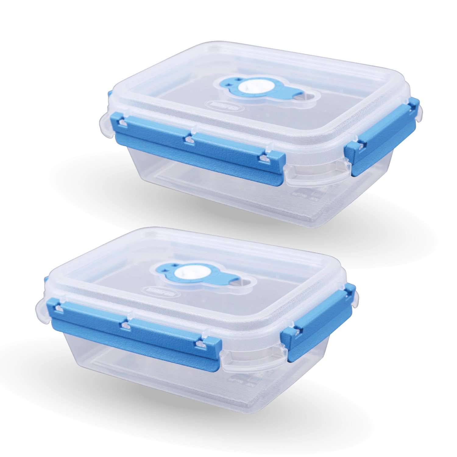 Bestlivings Frischhaltebox 0,9L Lunchbox Im Set Blau 2er Pack (Maße: 7cm | 10cm | 12cm)