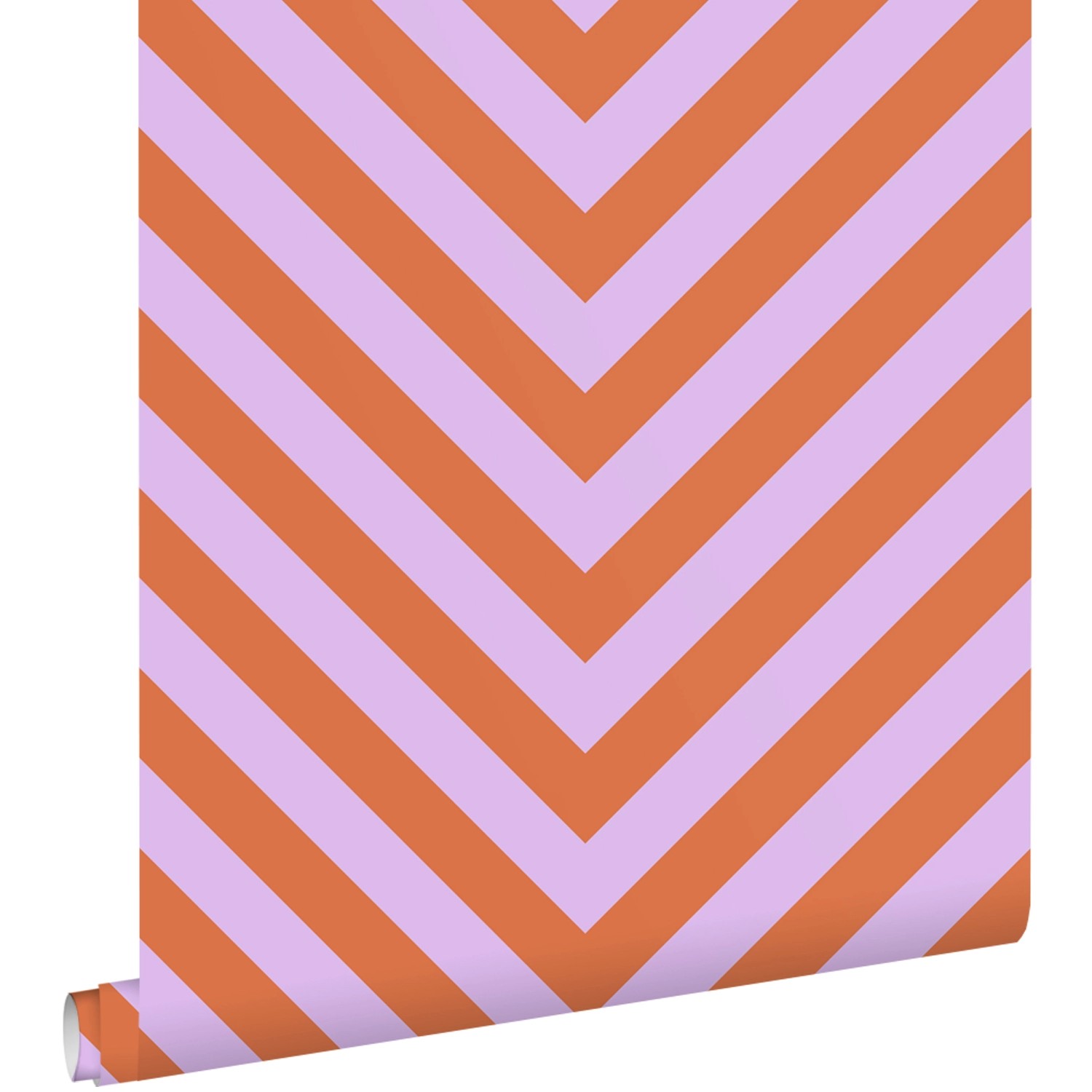 ESTAhome Tapete Zickzackmuster Lila und Terrakotta 50 x 900 cm günstig online kaufen