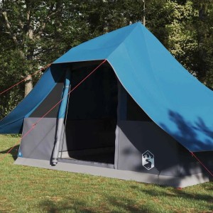 vidaXL Tipi Zelt mit Dach mit Speicher Blau 364 x 281 x 257 cm Taft 42000973