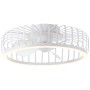 Weiße LED-Deckenleuchte Capo mit Ventilator, Ø 48 cm. Modernes Design mit integriertem Ventilator.