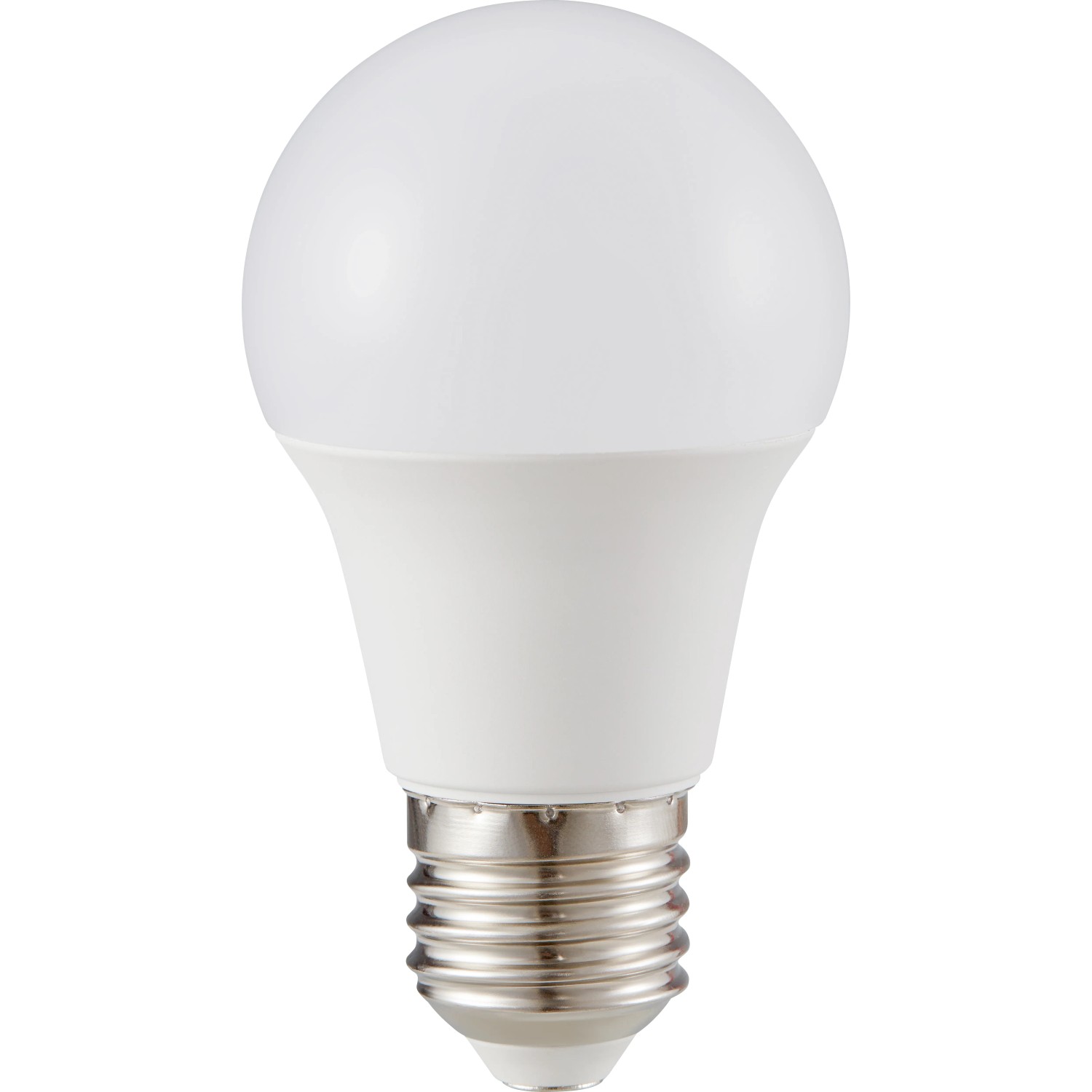 E27 LED Leuchtmittel in Glühlampenform, 4,8 W, warmweißes Licht.