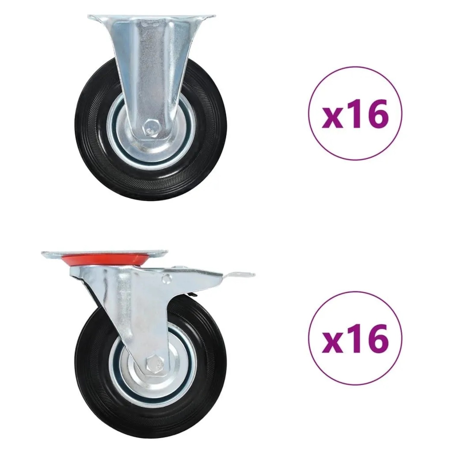 vidaXL 32 Stk Rollen 125 mm 278050