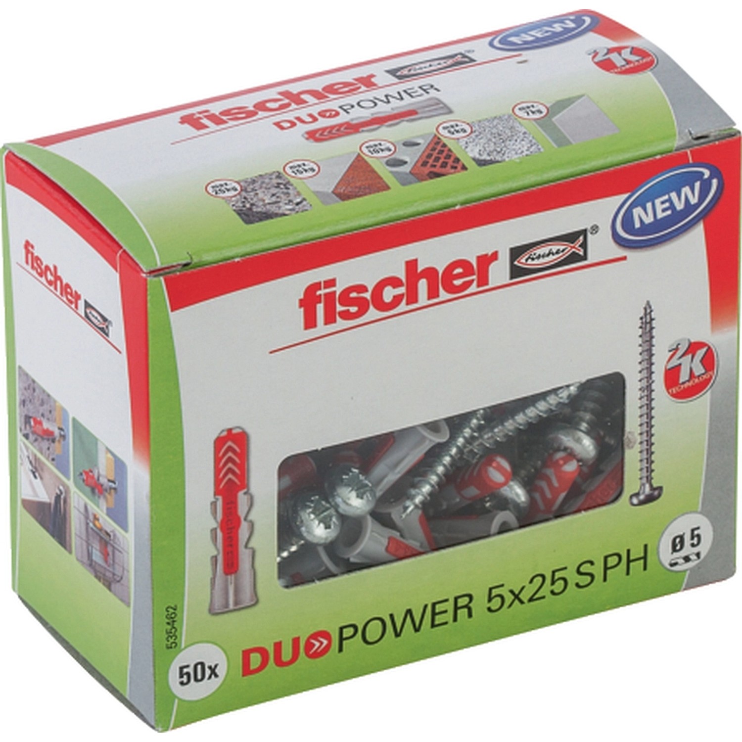 Fischer Dübel DuoPower Ø 5 mm x 25 mm PH LD mit Panhead-Schraube