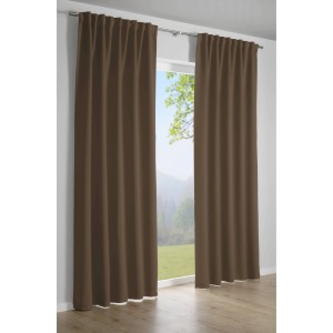 Bennetti Schal Dimout Taupe, 245x140 cm, blickdichter Fenstervorhang mit Gardinenband.