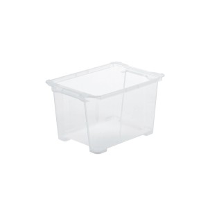 Rotho Box Evo Easy 15 l, transparent, mit Griffen. Stapelbare Aufbewahrungsbox für Ordnung.