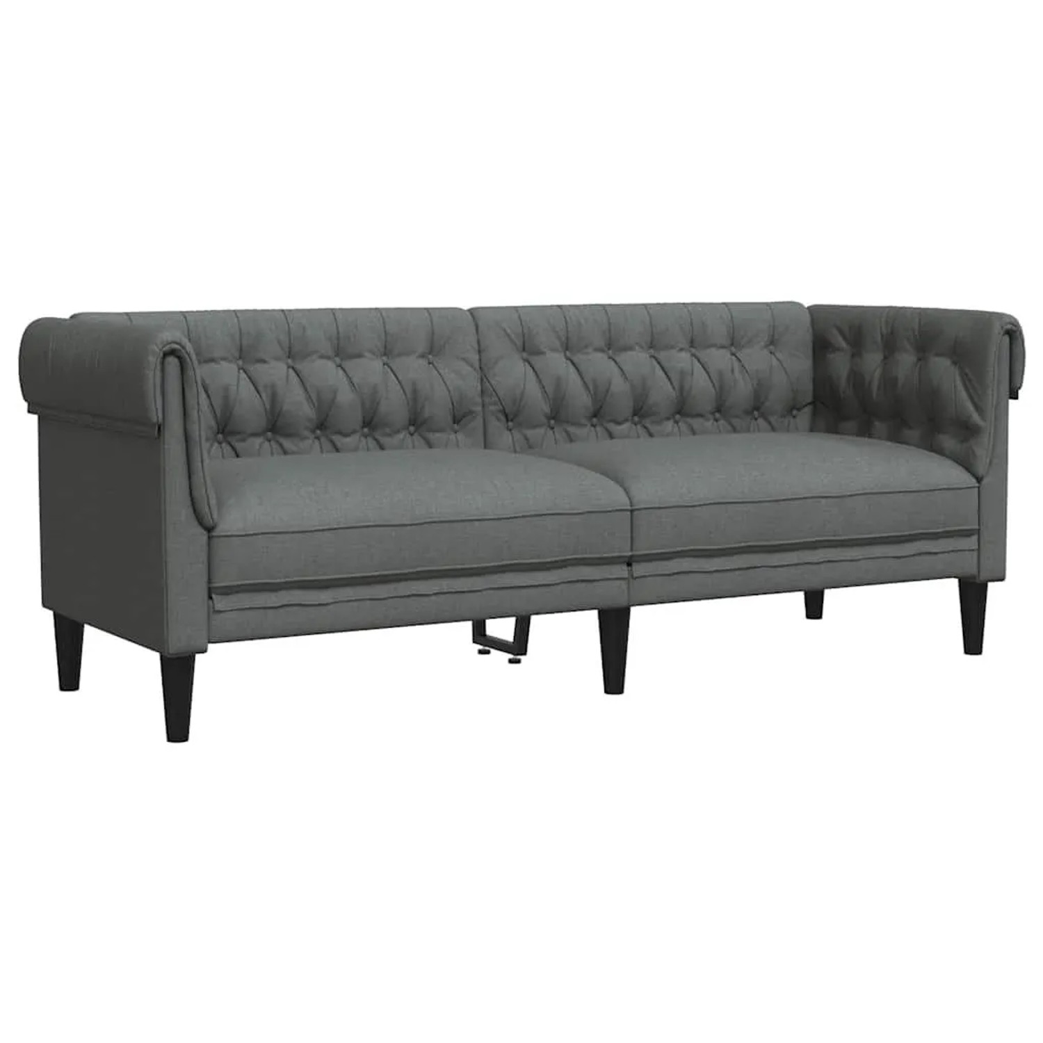 vidaXL Chesterfield-Sofa 3-Sitzer Dunkelgrau Stoff 372557