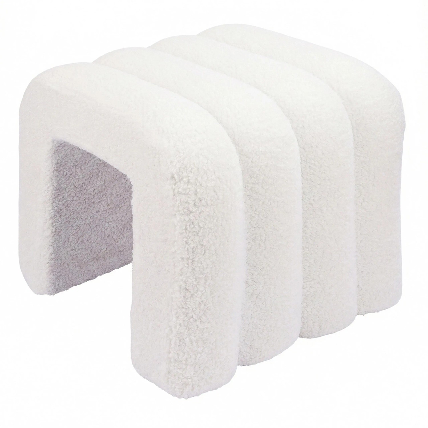 Relaxdays Sitzhocker Polyester Weiß Gepolstert 40 cm x 40 cm x 40 cm 4 kg