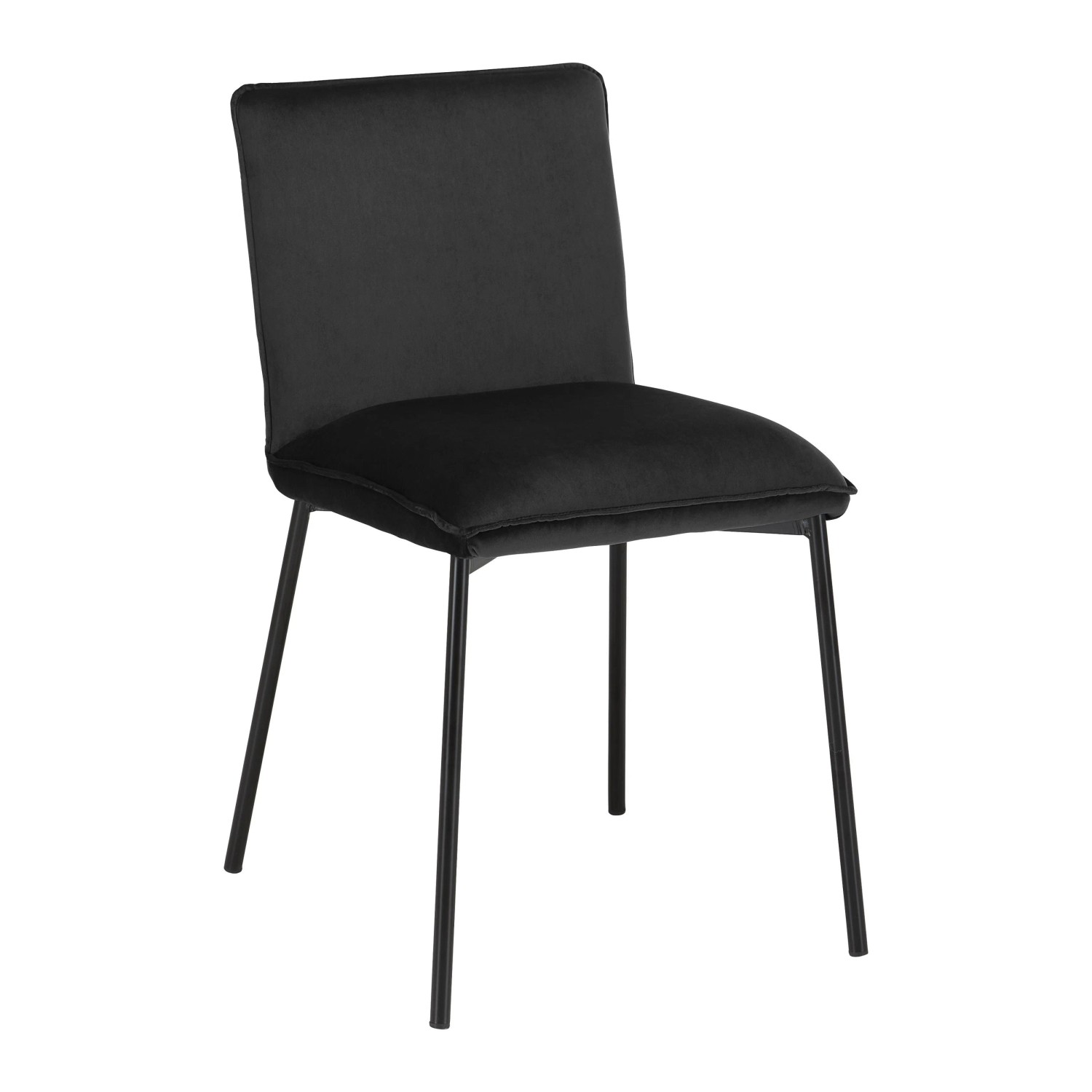 Bessagi Home Stuhl Darla Schwarz Velours Gepolstert