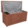 DELUKE Auflagenbox JOANA Natur Akazie Gartenbox Aufbewahrungsbox Kissenbox Gartentruhe Outdoor_6