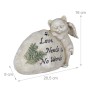Relaxdays Grabschmuck für Katze Polyresin Creme Wetterfest 16 cm x 20,5 cm x 9 cm_4