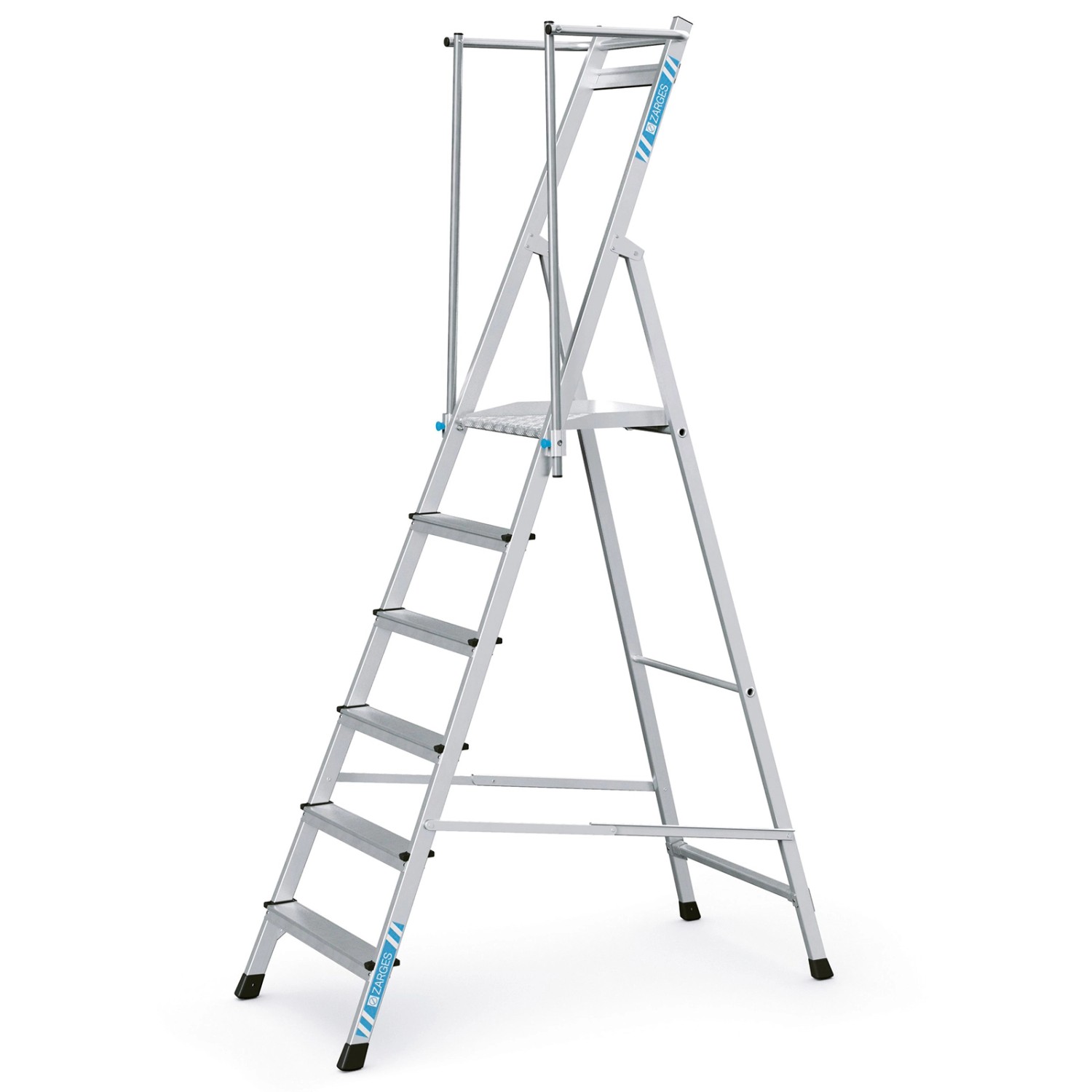 Zarges Plattformleiter ZAP Neo S mit Klappbarem Handlauf 6 Stufen