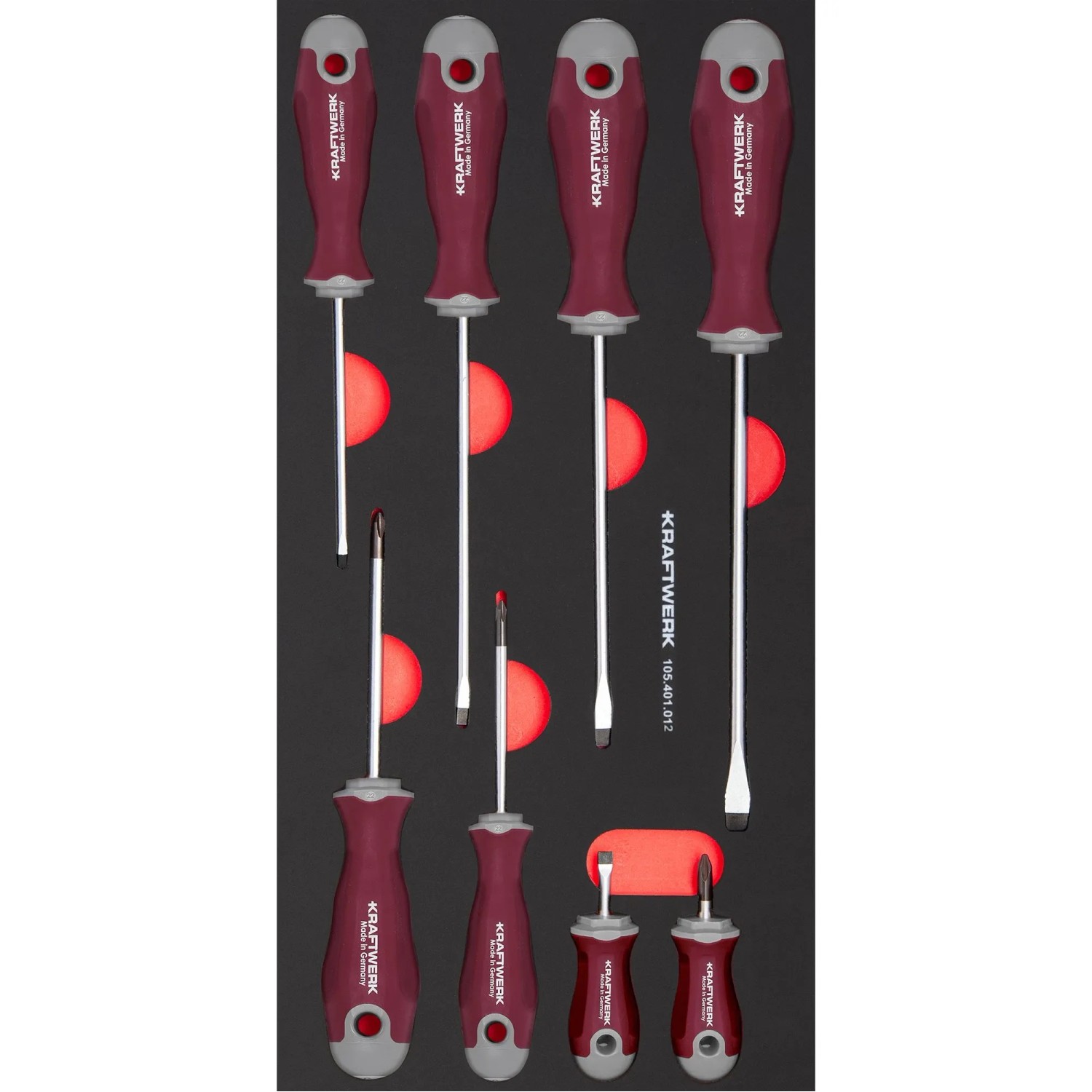 Kraftwerk Schraubendreher-Satz 20x40 8-teilig Dunkle Kirsche