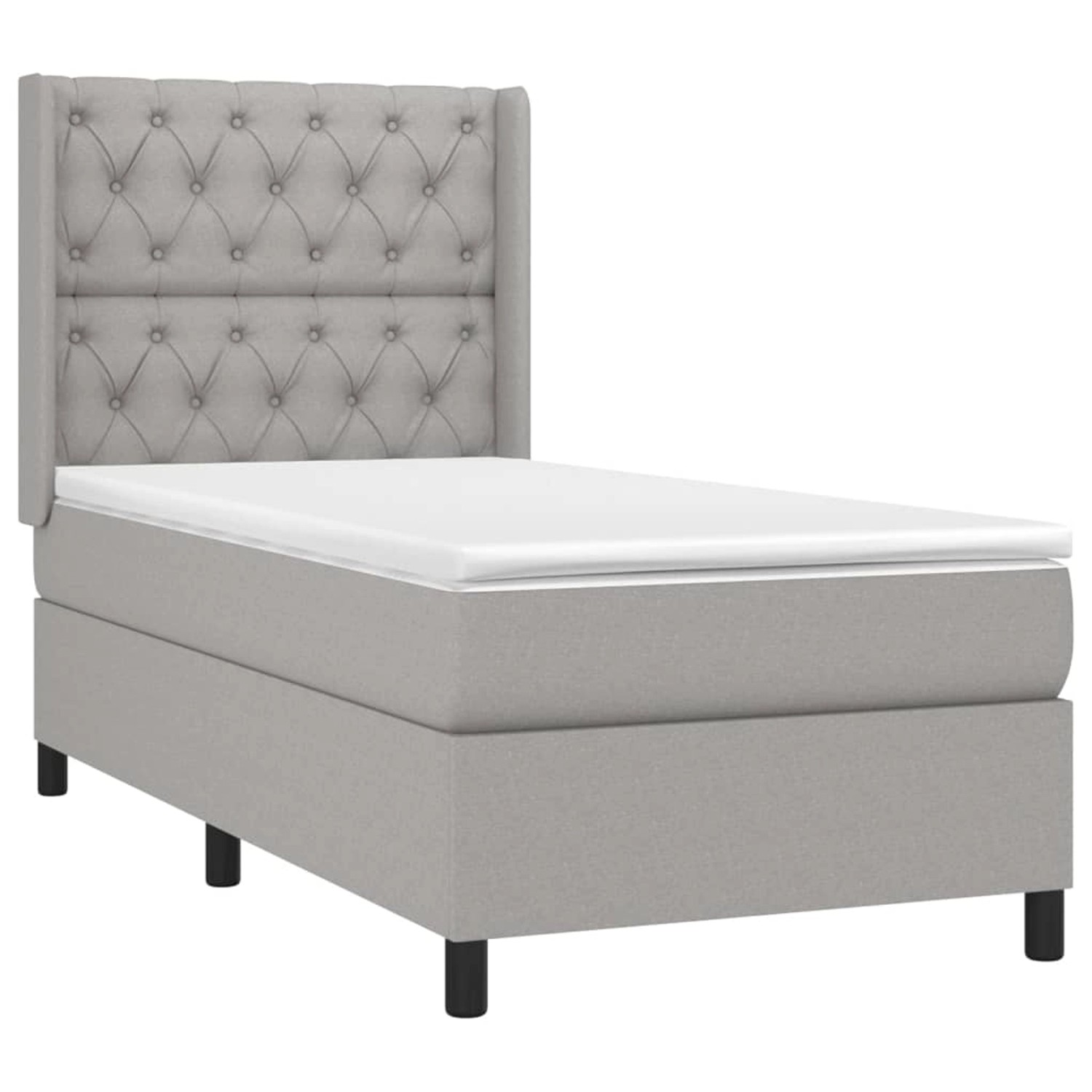 vidaXL Boxspringbett mit Matratze & LED Hellgrau 80x200 cm Stoff 3138509 günstig online kaufen