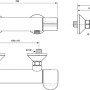 Technische Zeichnung: Ideal Standard Ceraplus Safe Brausethermostat Aufputz, Ausladung 82mm, Chrom Duscharmatur.